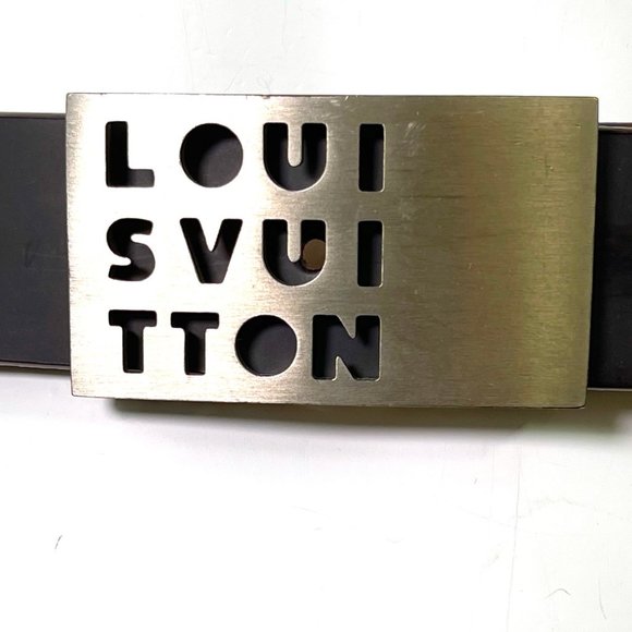 Auc Louis Vuitton Ceinture LB 00 Dark Brown leather Belt w/ Logo Buckle - Picture 4 of 11